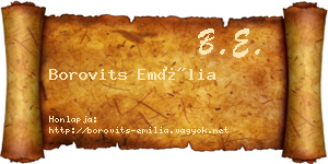 Borovits Emília névjegykártya